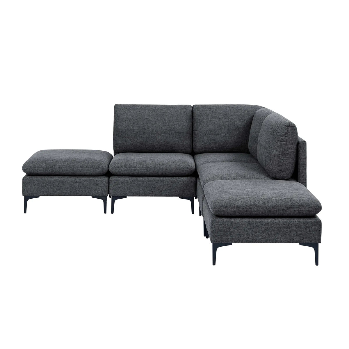Upholstered Modular Sectional With Tall Legs, Medium Firm Seat Home Essentials