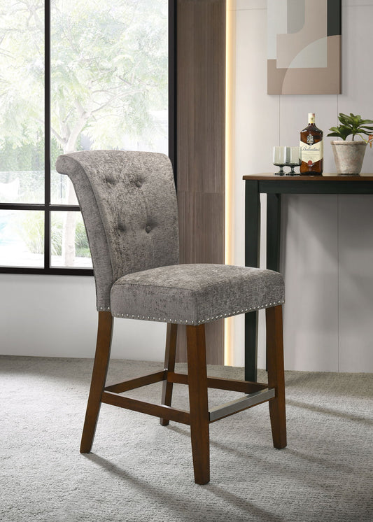 Auggie - 20.5" Fabric Counter Height Chair With Nailhead Trim Lilola Home