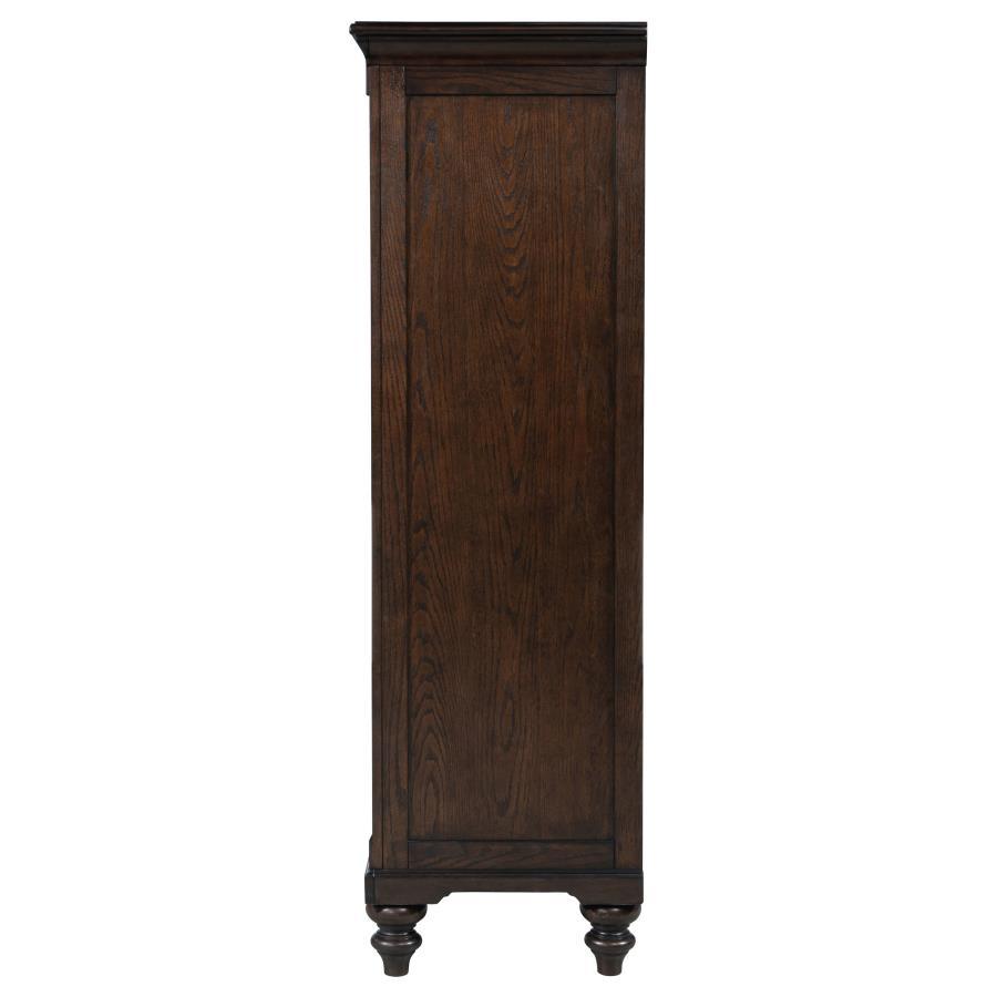 Andover - 6-Drawer Tempered Glass Door Chest - Dark Oak Coaster Fine Furniture