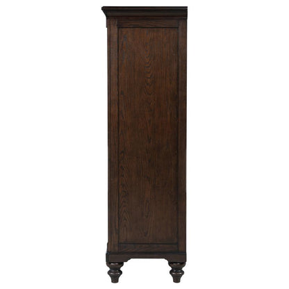 Andover - 6-Drawer Tempered Glass Door Chest - Dark Oak Coaster Fine Furniture