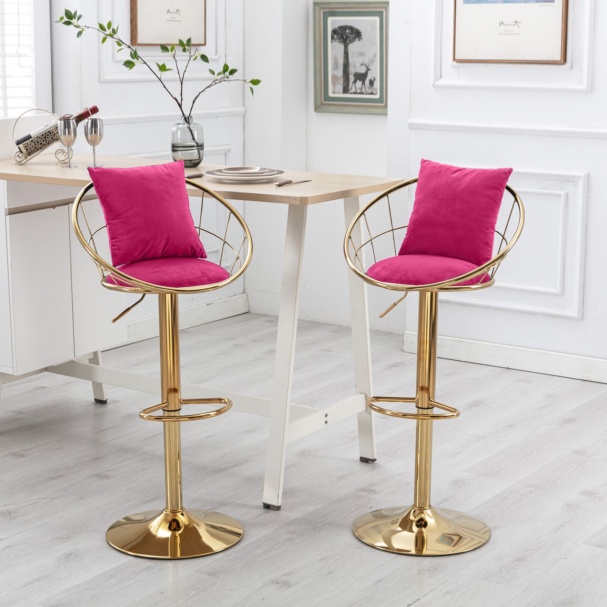Unique Design Bar Chair, 360 Degree Rotation, Adjustable Height, Suitable For Dining Room And Bar Home Essentials