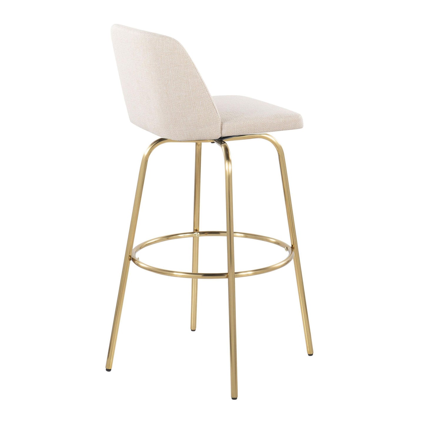 Toriano - Contemporary Fixed Height Barstool With Swivel And Round Footrest (Set of 2) Lumi Source