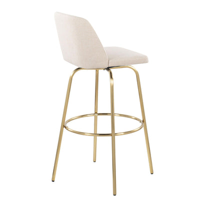 Toriano - Contemporary Fixed Height Barstool With Swivel And Round Footrest (Set of 2) Lumi Source