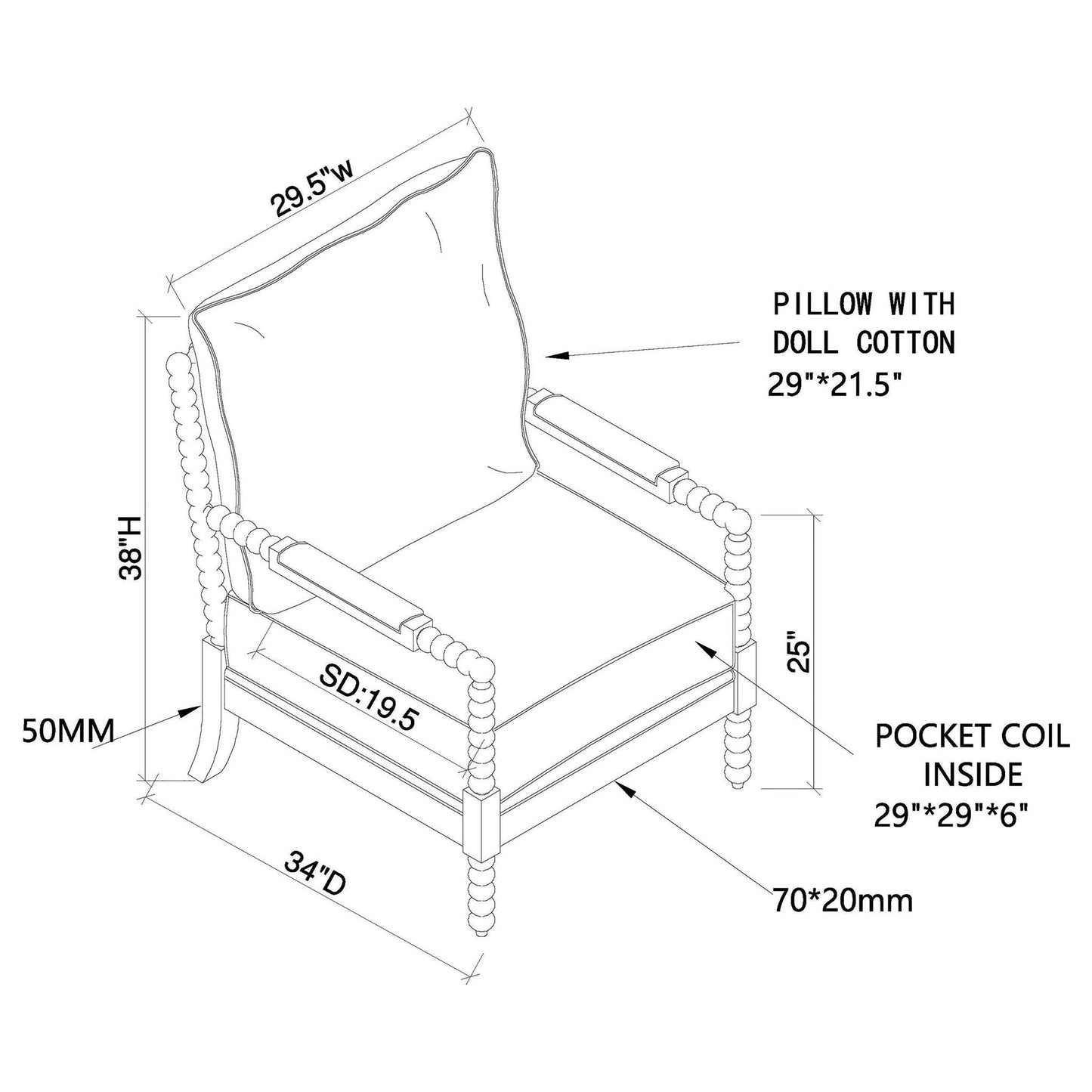 Removable Back Accent Chair Furniture Max