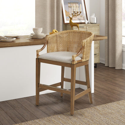 Casual Handcrafted Rattan Counter Stool JLA