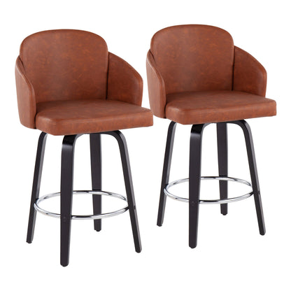 Dahlia - Contemporary Counter Stool Round Footrest (Set of 2) Lumi Source