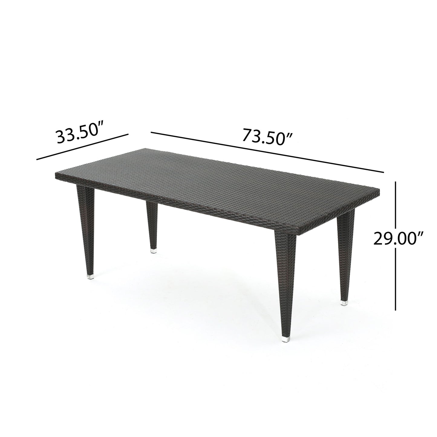 Reflect - Outdoor Dining Table With Rattan Cover - Dark Gray Noble House