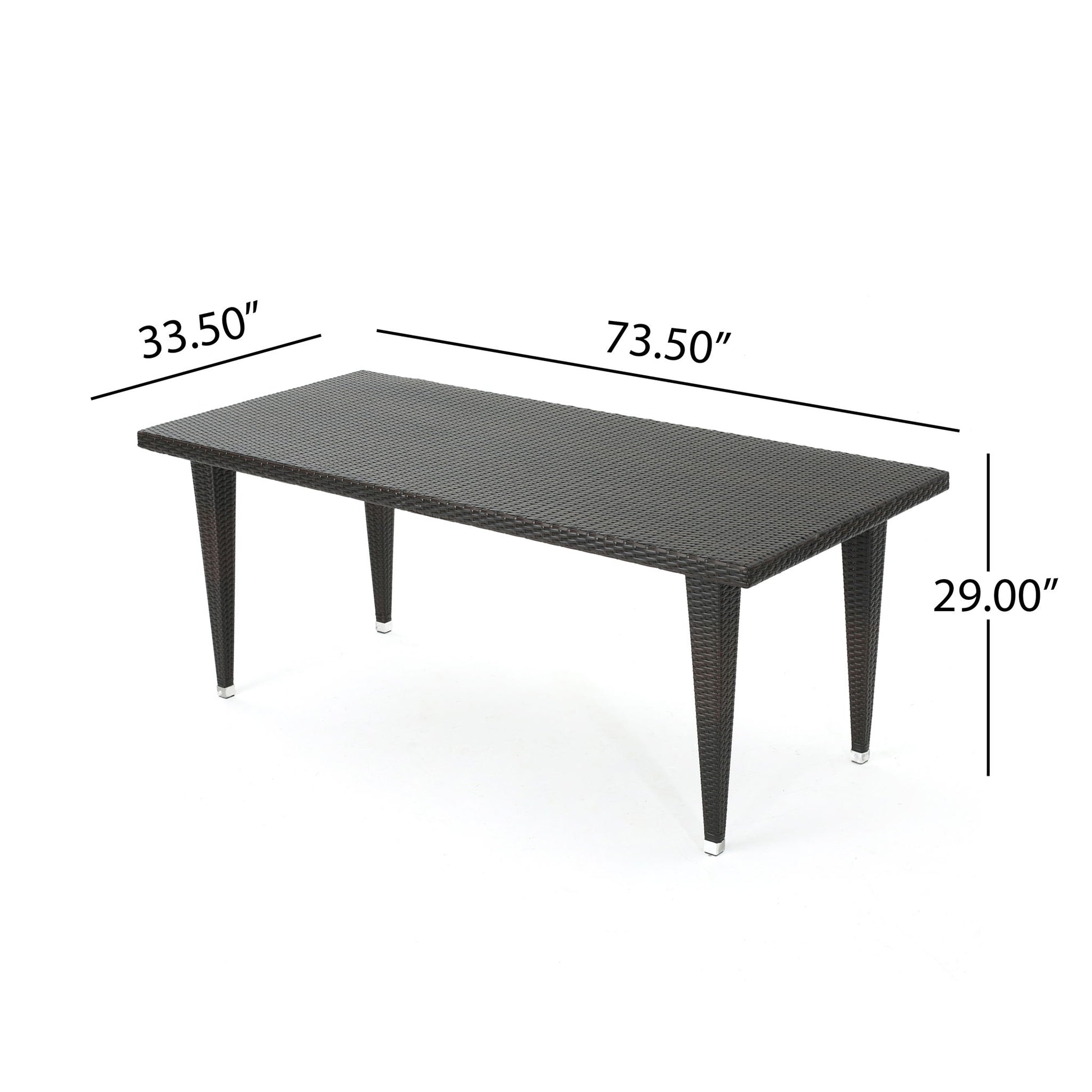 Reflect - Outdoor Dining Table With Rattan Cover - Dark Gray Noble House