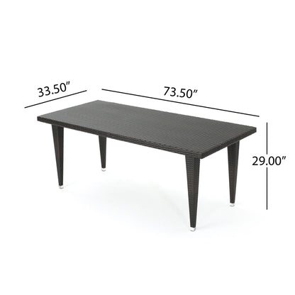 Reflect - Outdoor Dining Table With Rattan Cover - Dark Gray Noble House