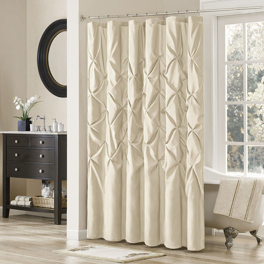 Laurel - Tufted Semi-Sheer Shower Curtain - Ivory