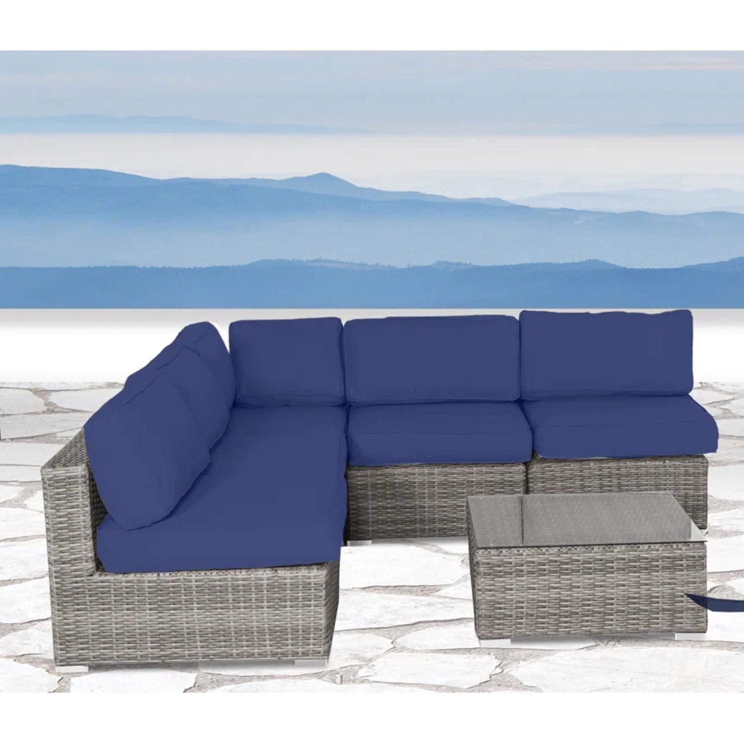 Seating Set With Cushions Handcrafted Wicker Design LSI Patio Furniture