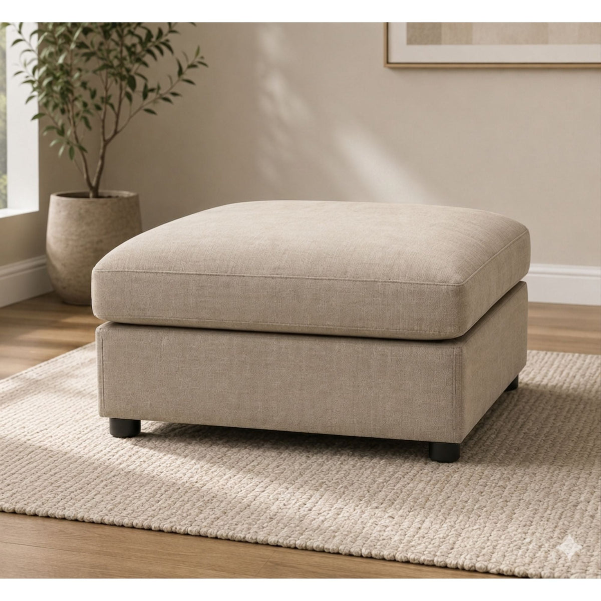 Ottoman With Durable Upholstery For Versatile Use Home Essentials