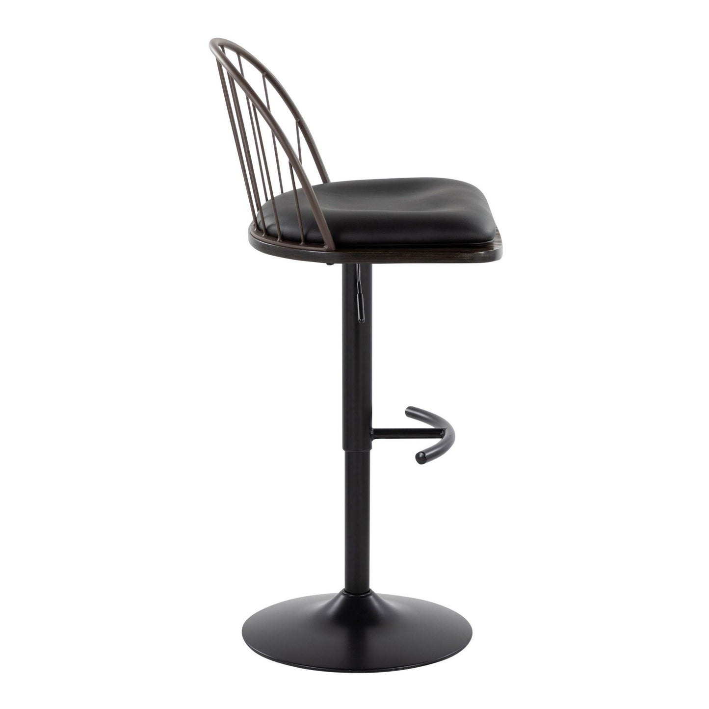 Riley - Farmhouse Adjustable Height Barstool With Swivel With Rounded T Footrest (Set of 2) Lumi Source