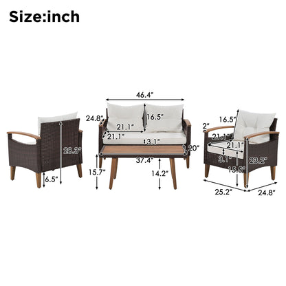 4 Piece Garden Furniture, Patio Seating Set Hearth and Haven