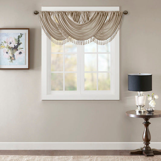 Elena - Waterfall Embellished Valance - Champagne