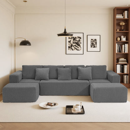 Modular U-Shaped Sectional Sofa With Reversible Design Home Essentials
