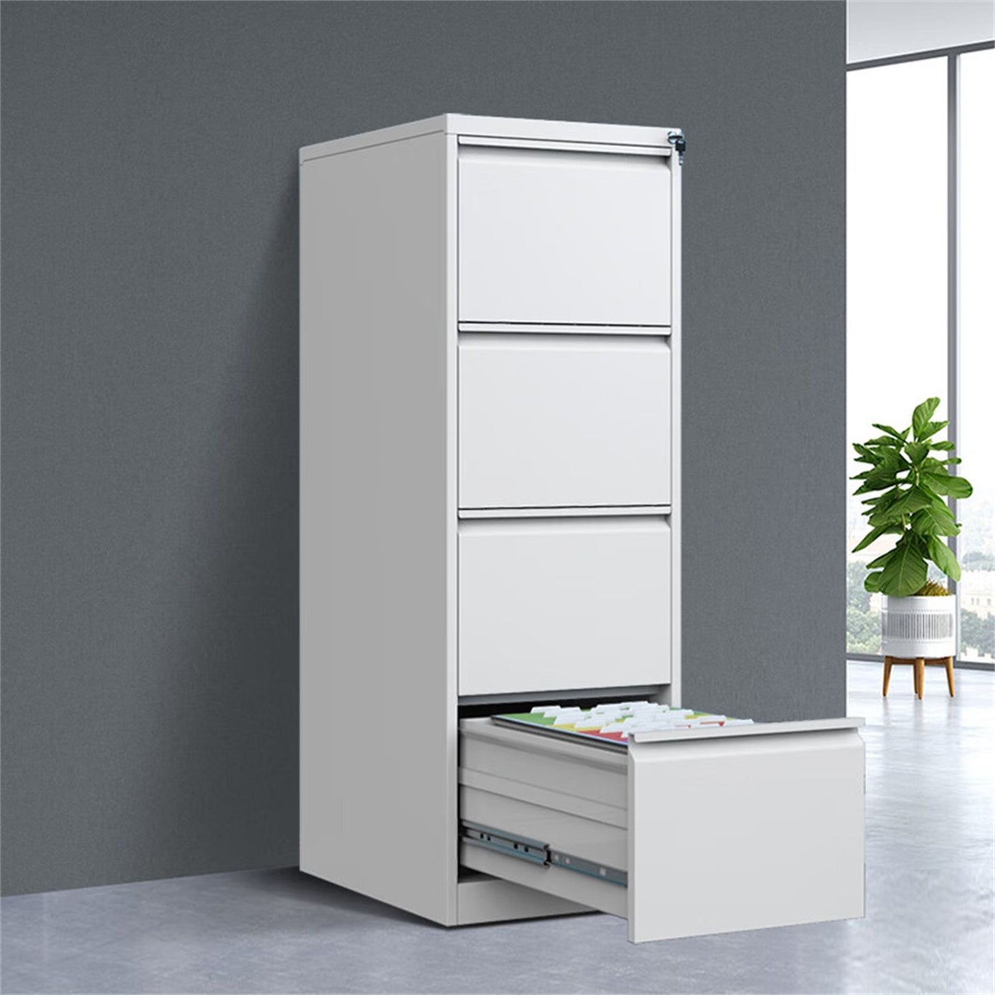 Durable Metal 3 Drawer File Cabinet With Lock For Office Storage Home Essentials