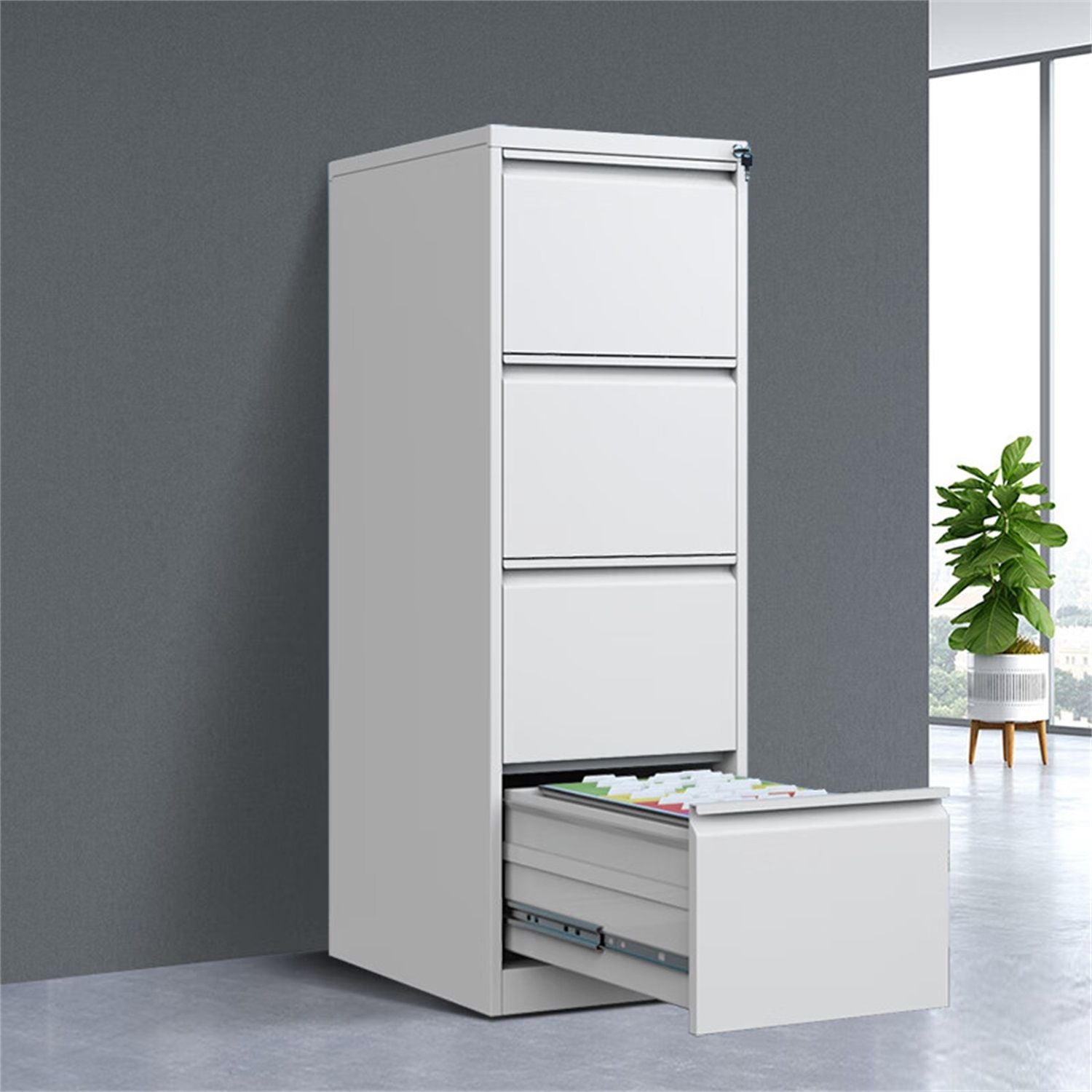 Durable Metal 3 Drawer File Cabinet With Lock For Office Storage Home Essentials