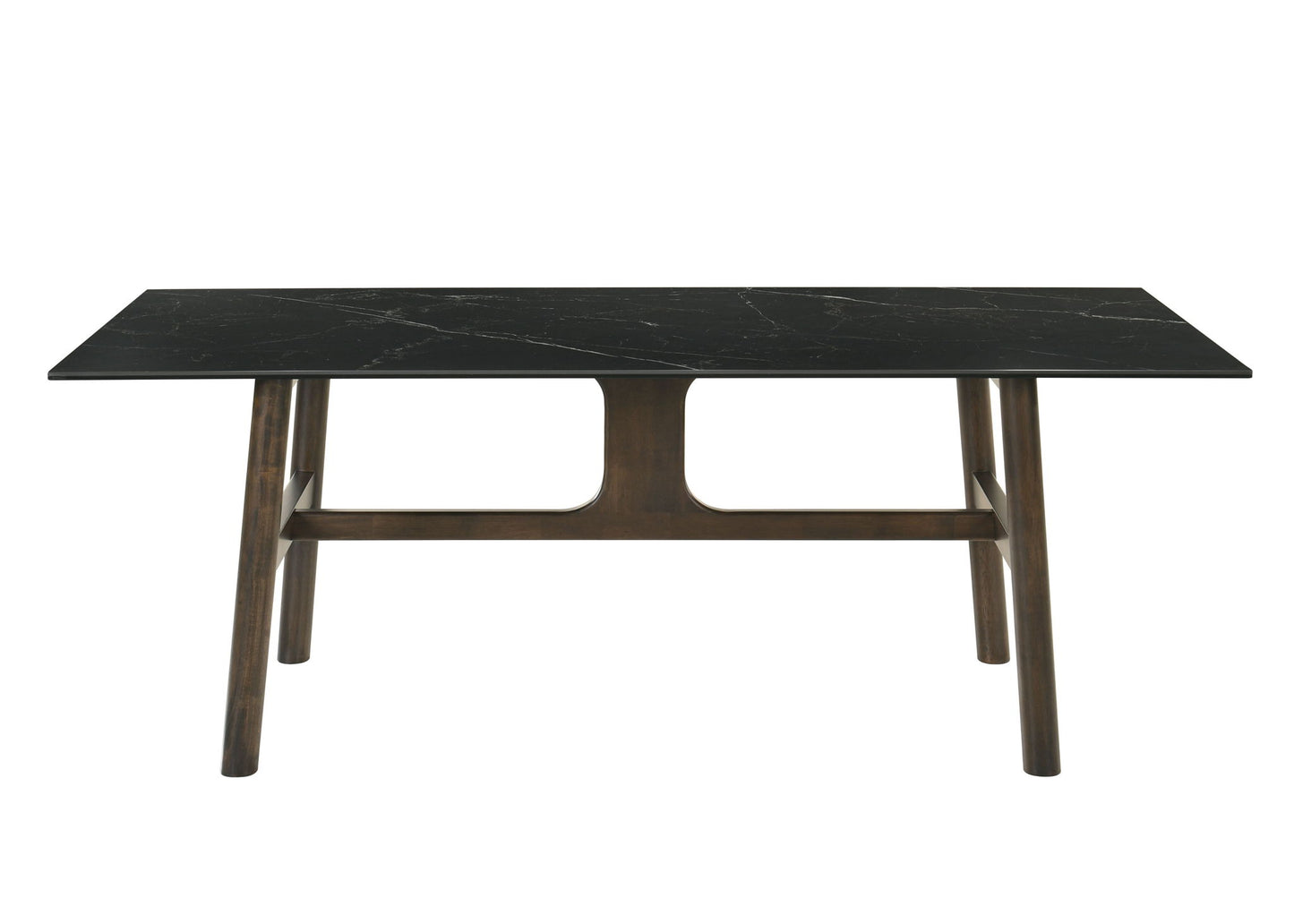 Destin - 8 Pieces Dining Room Set - Ceramic Walnut / Light Gray Acme