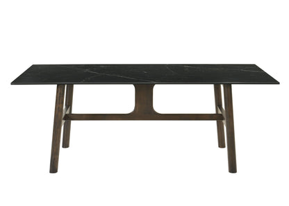 Destin - 8 Pieces Dining Room Set - Ceramic Walnut / Light Gray Acme