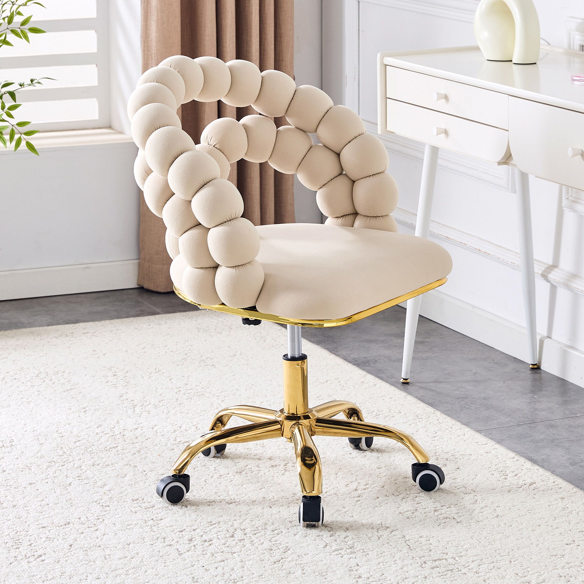 Puffy Bubble, Ball Chain Accent Chair With 5 Claw Casters Home Essentials