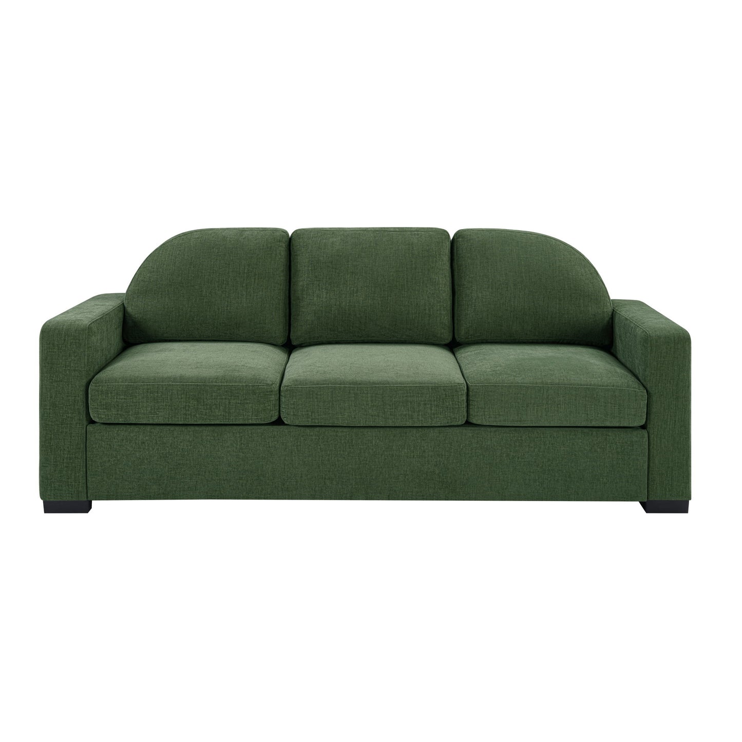 Modern 3 Seater Sofa With Curved Backrest Noble House