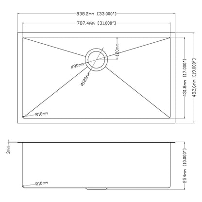 Undermount Kitchen Sink 16 Gauge Single Bowl Stainless Steel Daily Nest