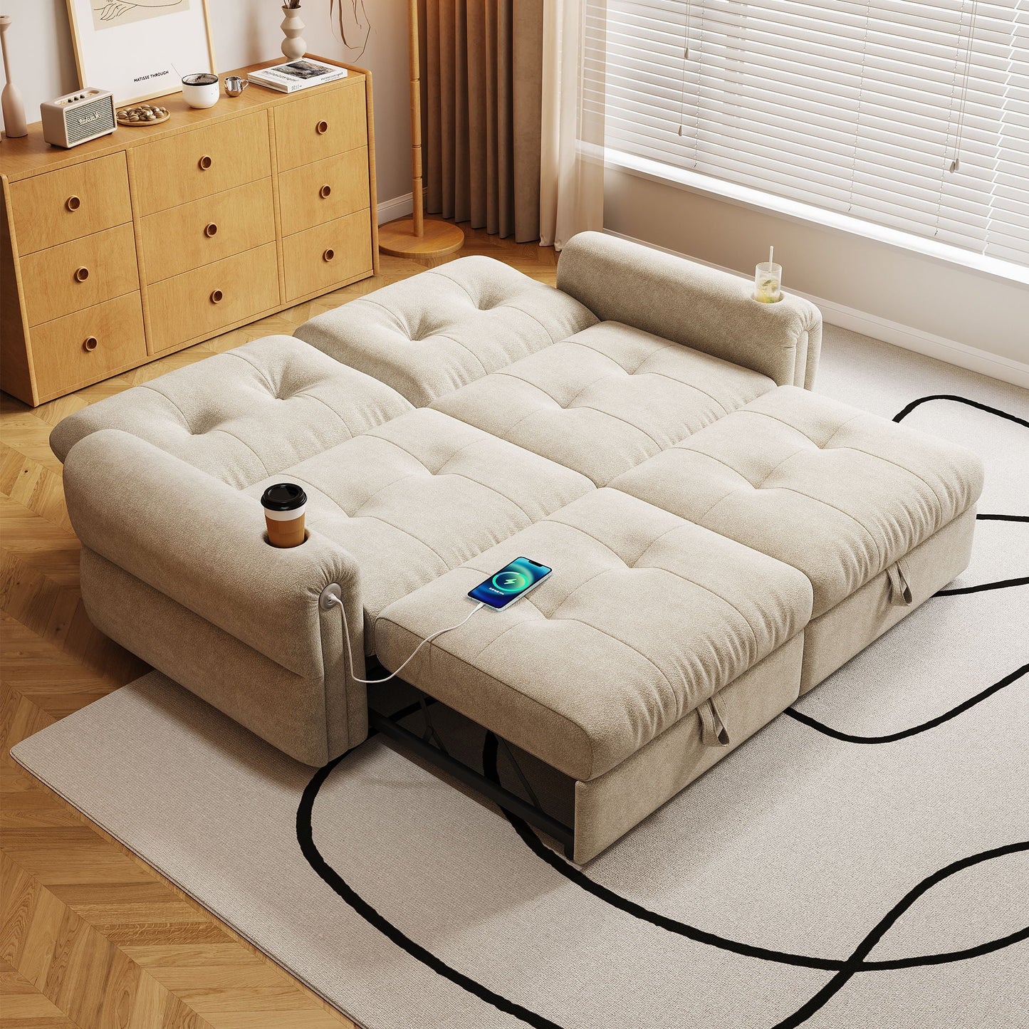 Cloud Like Convertible Sofa Bed With For Living Room Home Essentials