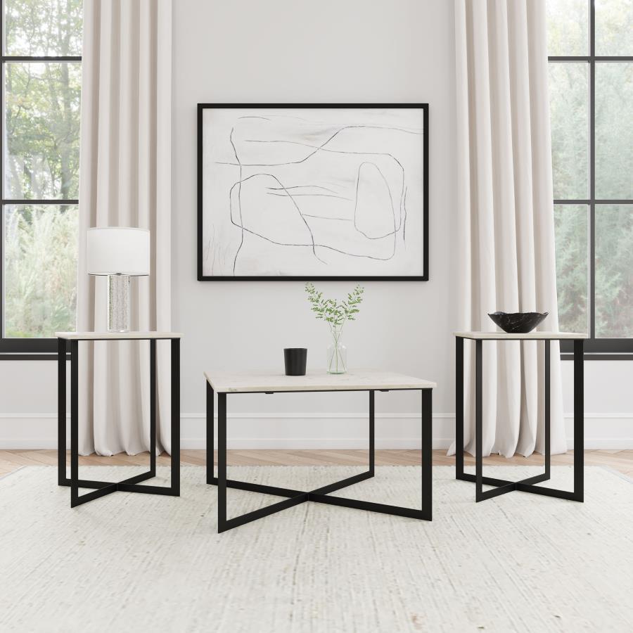Tobin - Marble Top Coffee And End Table Set Coaster Fine Furniture