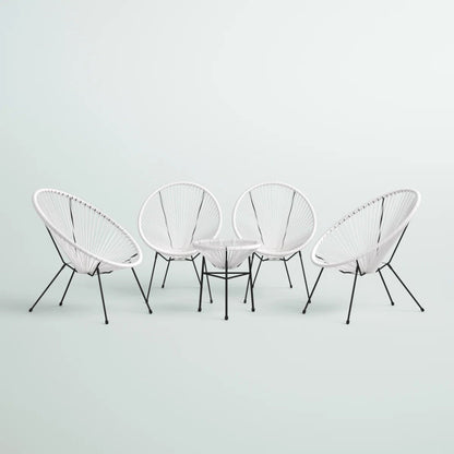 Outdoor Conversation Set With Ergonomic Lounge Chairs And Tempered Glass Table LSI Patio Furniture