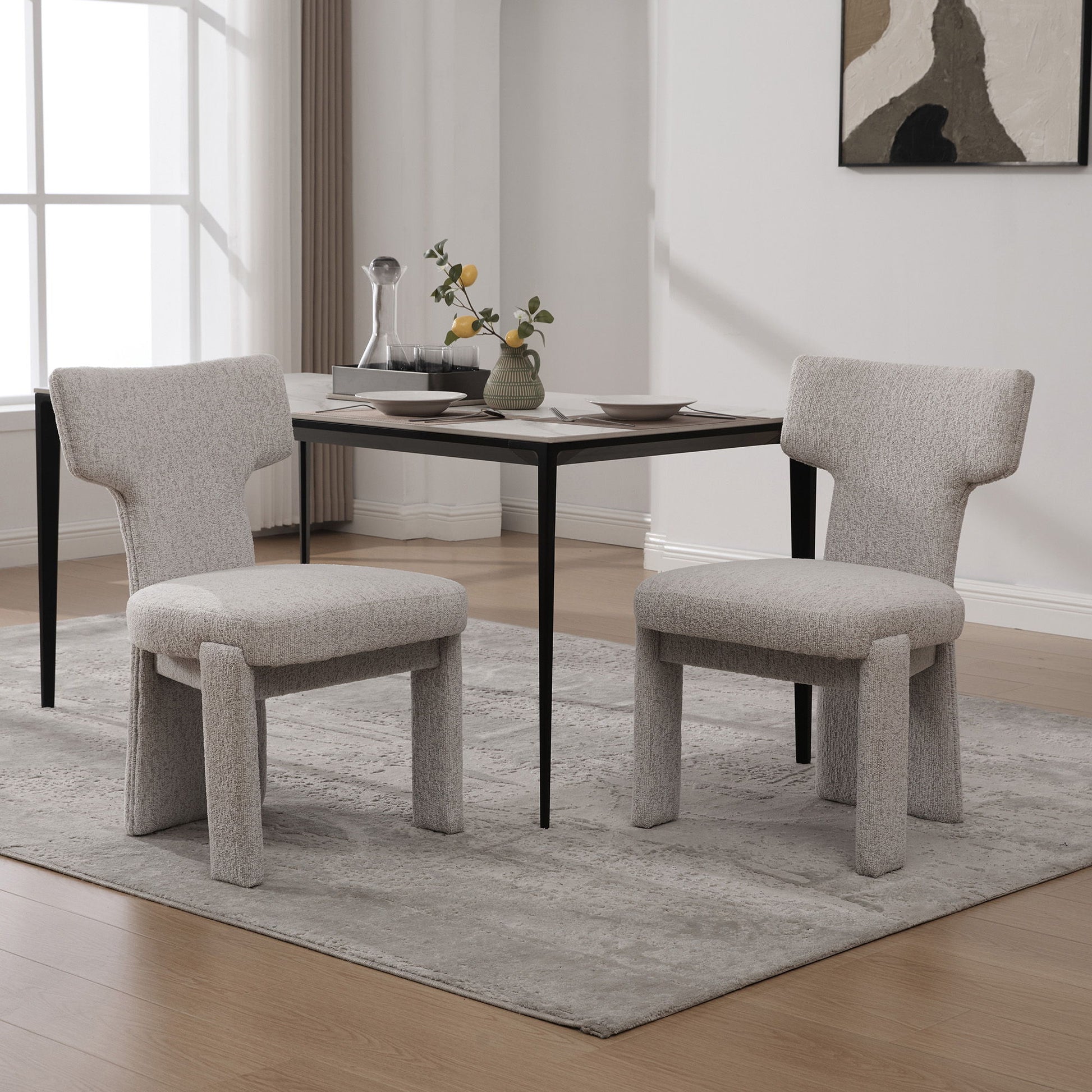 Armless Curved Back Accent Chairs (Set of 2) Home Essentials