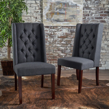 Sophisticated Tufted Dining Chair With High Back Design Noble House