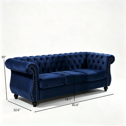 Chesterfield 3 Seater Sofa With Rolled Arms US Pride