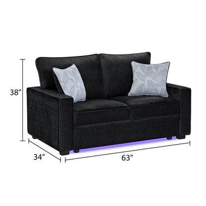 Rita - Loveseat, LED Base Lighting, Cushions And 2 Accent Pillows Matrix Furniture Group