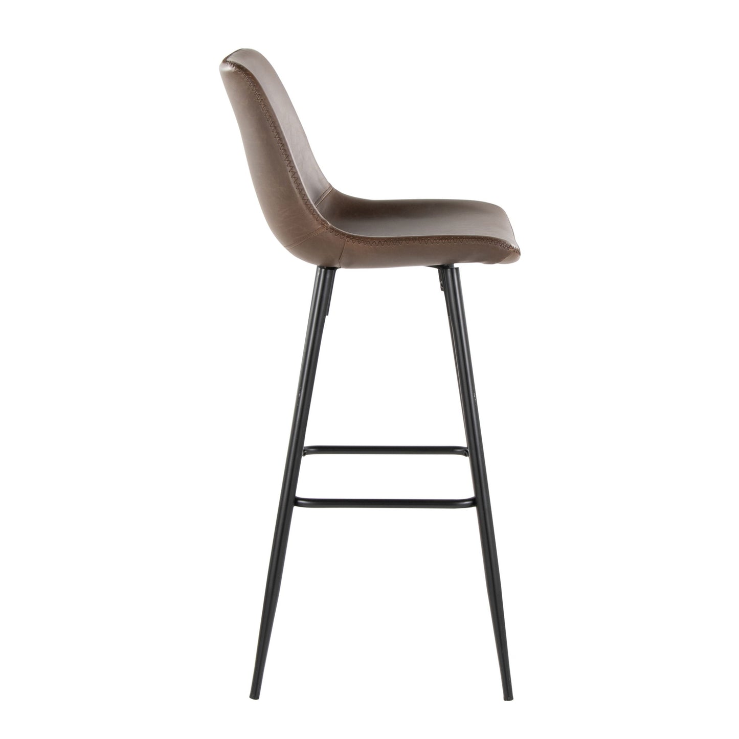 Durango - Industrial / Urban Fixed Height Barstool Square Footrest (Set of 2) - Black / Espresso Lumi Source