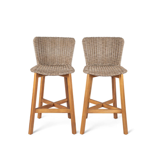 Lymington - Outdoor Bar Stool (Set of 2) Noble House