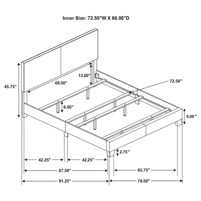 Dorian - Upholstered Panel Bed CoasterEveryday