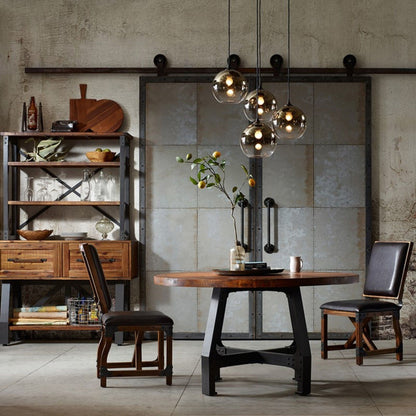 Lancaster - Round Dining / Gathering Table With Adjustable Height - Walnut JLA