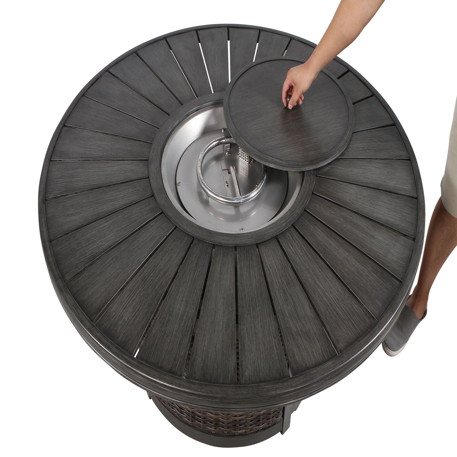 Propane Outdoor Fire Pit Table - Gray LSI Patio Furniture