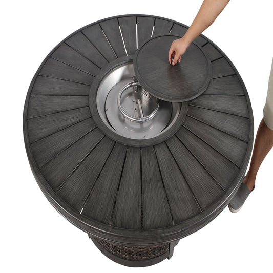 Propane Outdoor Fire Pit Table - Gray LSI Patio Furniture