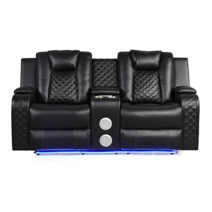 Benz - Power Reclining Loveseat With LED Lighting And Built In USB Matrix Furniture Group