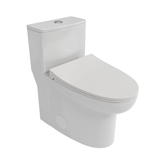 Modern 1 Piece Toilet With Dual Flush And Soft Closing Seat - White Daily Nest