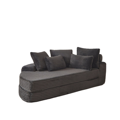 Semi Circular 2 In 1 Sofa Bed With Neck Pillow And Throw Pillows Home Essentials