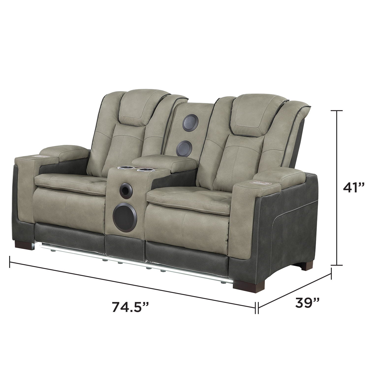 Bruno - Power Reclining Loveseat With Bluetooth Speakers Matrix Furniture Group