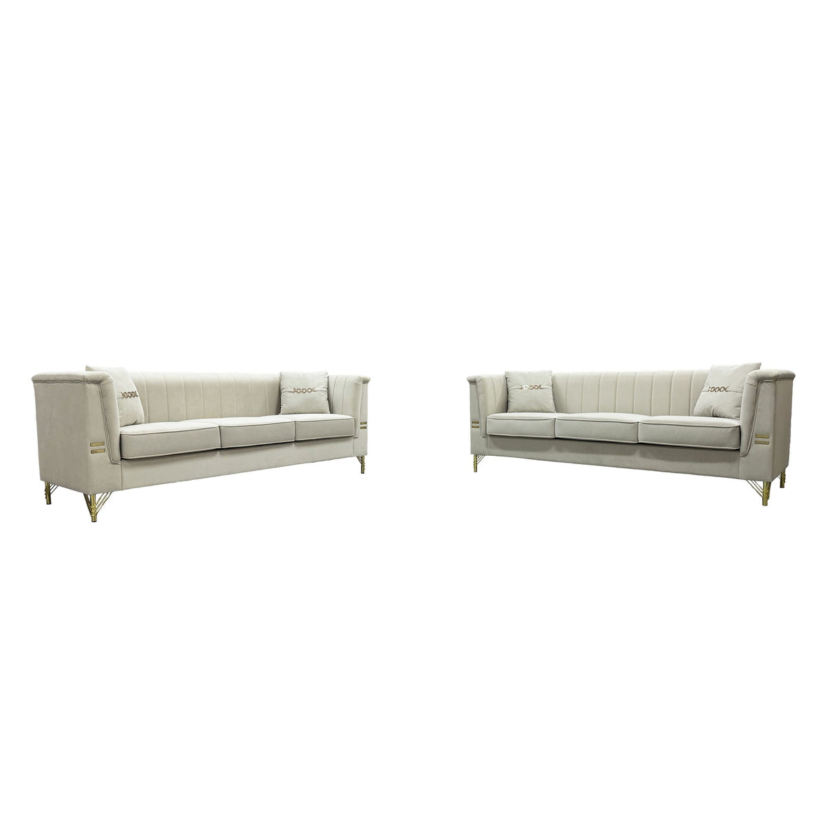 Upholstered 3 Seater Sofas Living Room Furniture (Set of 2) Home Essentials