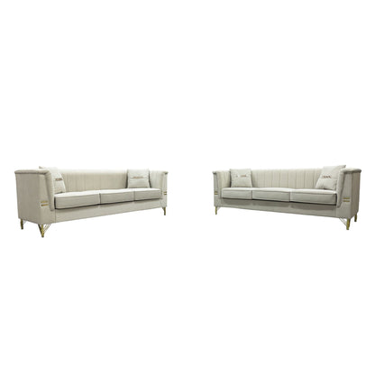 Upholstered 3 Seater Sofas Living Room Furniture (Set of 2) Home Essentials