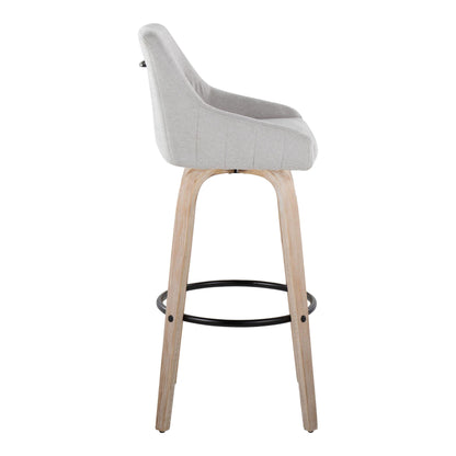 Hannah - Transitional Fixed Height Barstool With Swivel With Round Footrest (Set of 2) Lumi Source