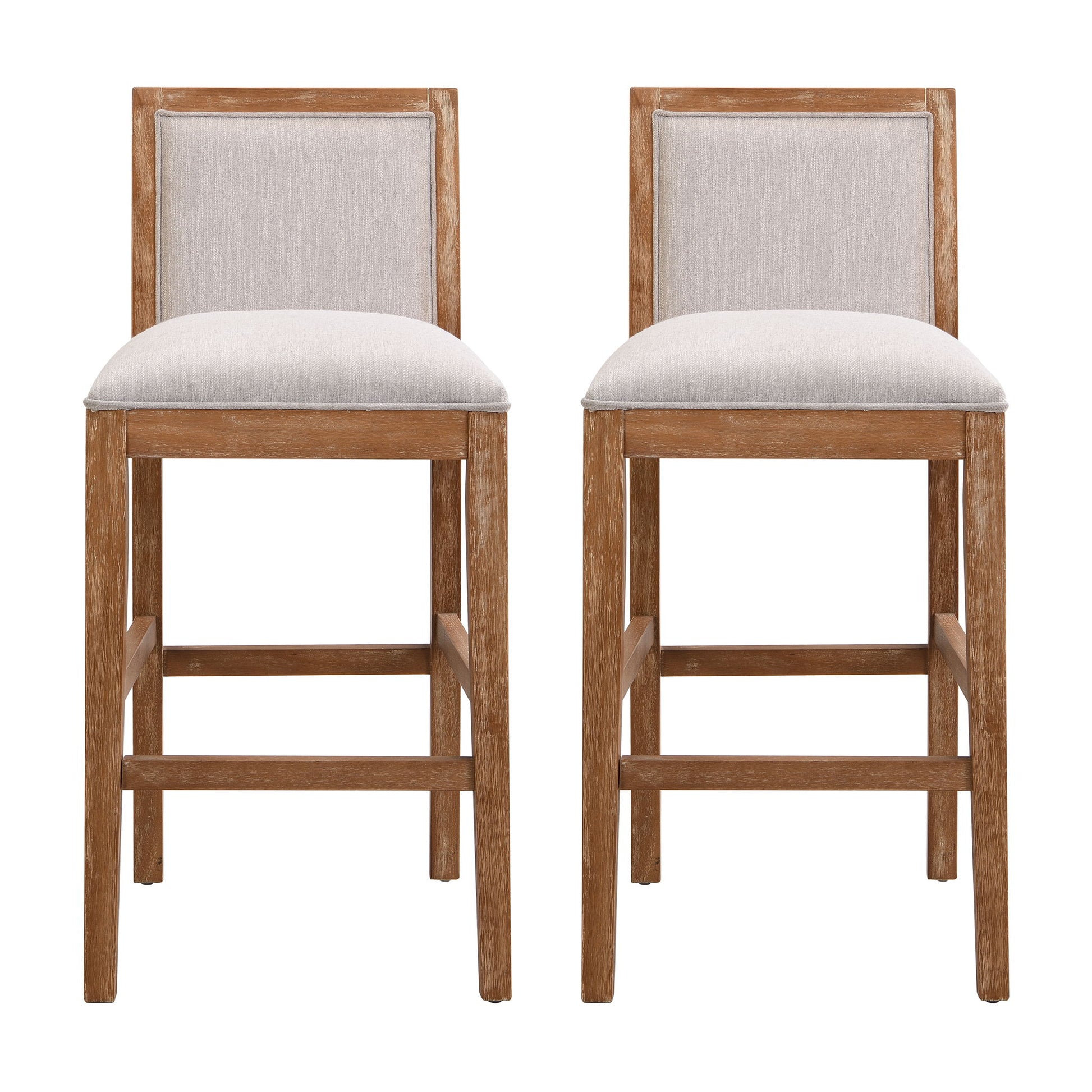 Upholstered Barstools (Set of 2) Noble House