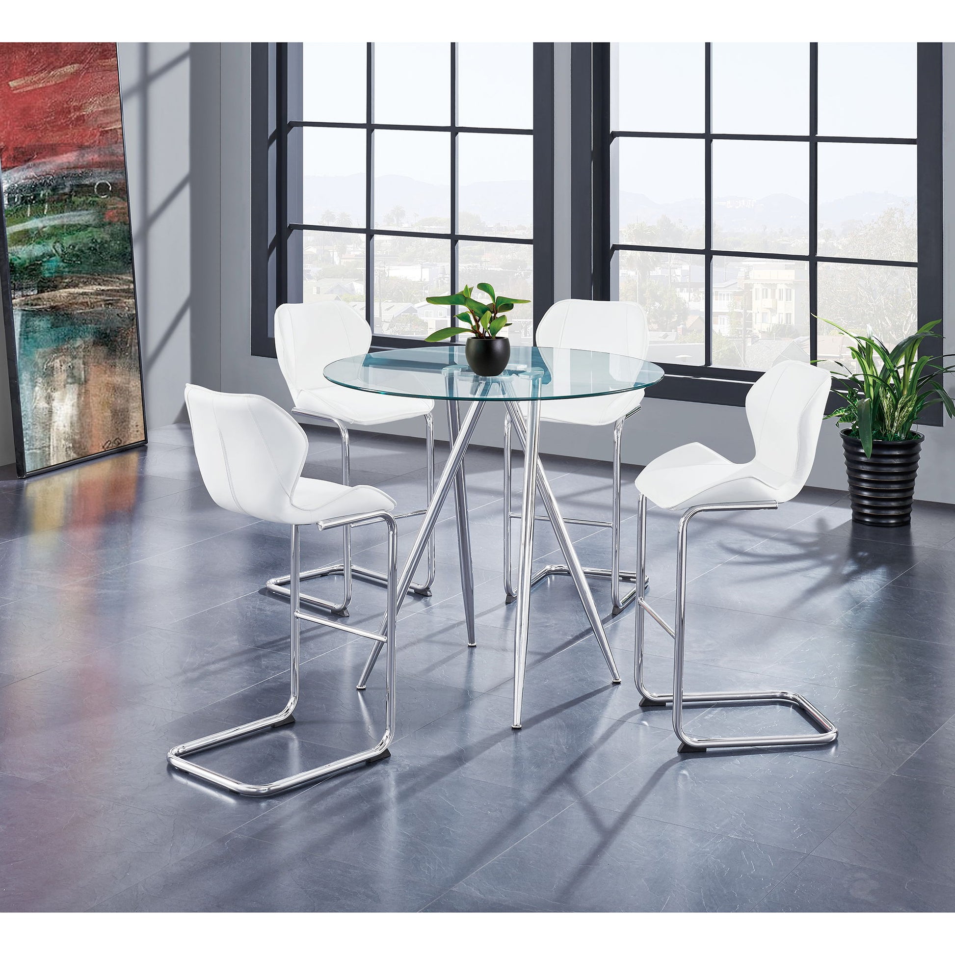Charlotte - 4 Piece Bar Stool Set With Bucket Seats Global Furniture USA
