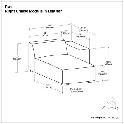 Rex - Chaise Sofa Module Simpli-Home